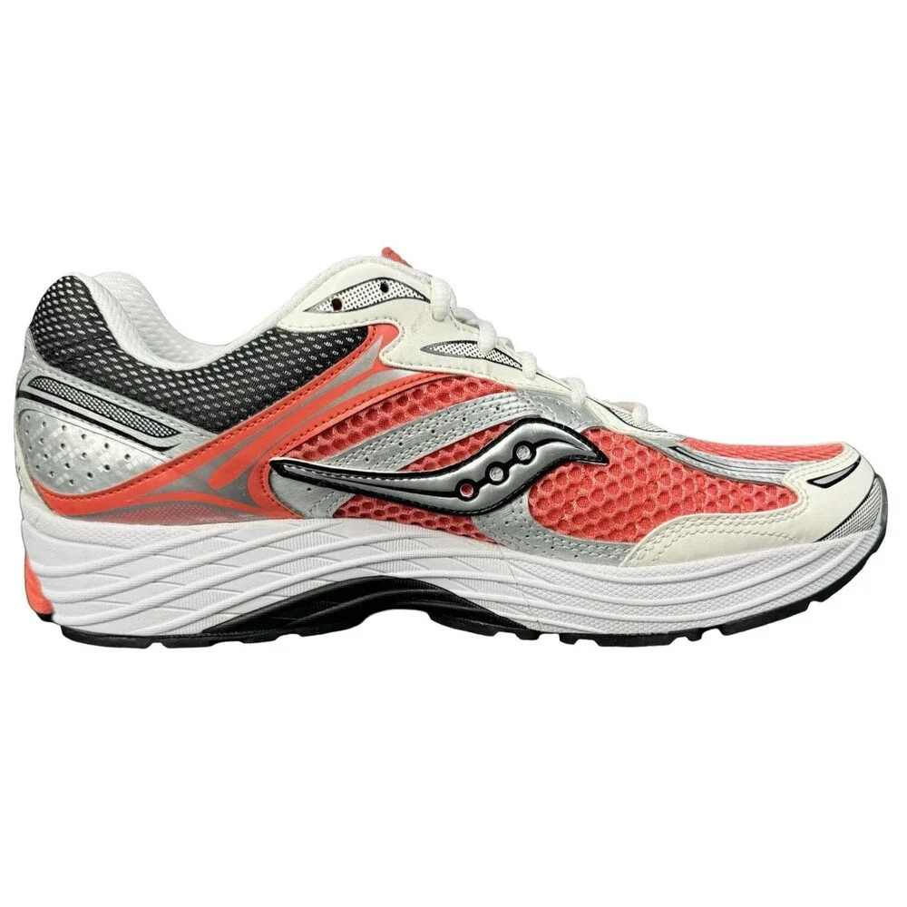 Saucony Mens 10.5 Running Sneakers Shoes ProGrid Omni 9 Coral Silver White New